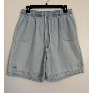 Light Wash Vintage Karen Scott Drawstring Denim Shorts S